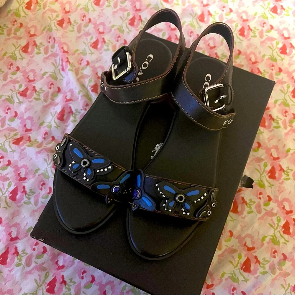 Coach Blue Butterfly Sandals - Picture 6 of 11